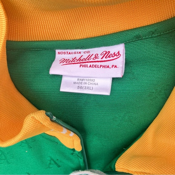 Mitchell & Ness Oakland A’s Vintage Track Jacket Green Yellow 3XL Streetwear - Picture 2 of 8